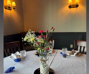 table setting with flowers