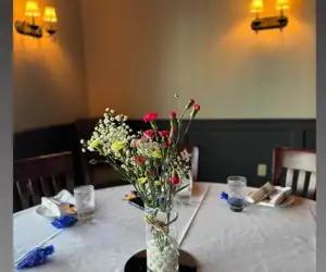 table setting with flowers