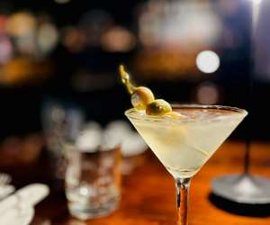 a martini with olives